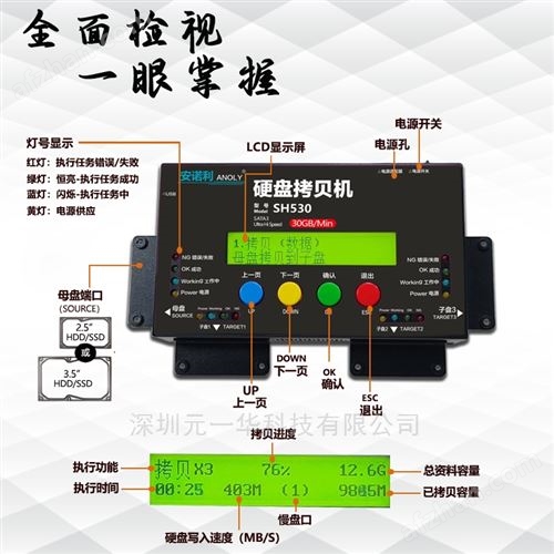 1拖3 飚速款硬盘对拷机复制对拷30GB每分钟