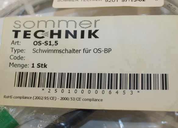 德国 Sommer-Technik OS-S1.5-10 浮动开关 德国 Sommer-Technik OS-S1.5-10 浮动开关